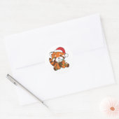 Sticker Rond Red Panda Christmas Winter Animaux Red Pandas Clas (Enveloppe)