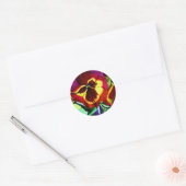 Sticker Rond Red pansies watercolor flower original art (Enveloppe)