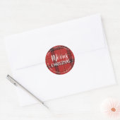 Sticker Rond Red Plaid | Joyeux Noël | Adresse de l'expéditeur (Enveloppe)