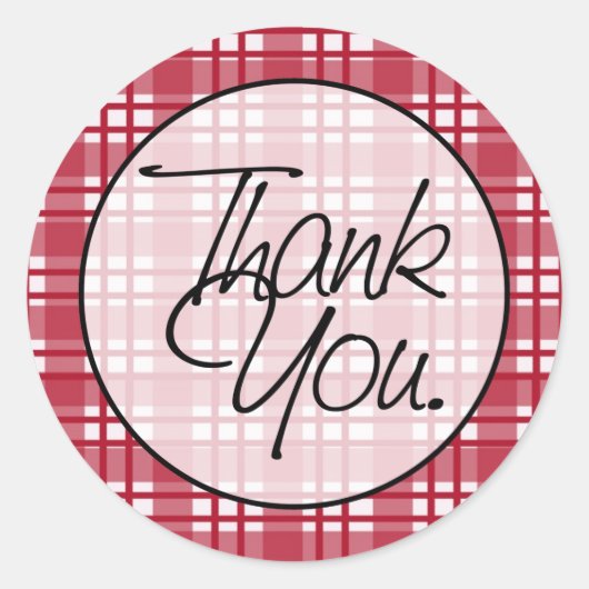 Sticker Rond Red Plaid | MERCI (Devant)