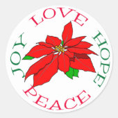 Sticker Rond Red Poinsettia Hope (Devant)