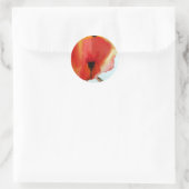 Sticker Rond Red Poppies aquarelle art floral moderne (Sac)