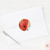 Sticker Rond Red Poppies aquarelle art floral moderne (Enveloppe)