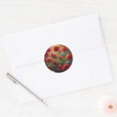 Sticker Rond Red Poppies Floral Mariage Bienvenue (Enveloppe)