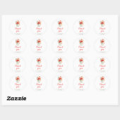 Sticker Rond Red Poppies Mason Jar Anniversaire (Feuille)