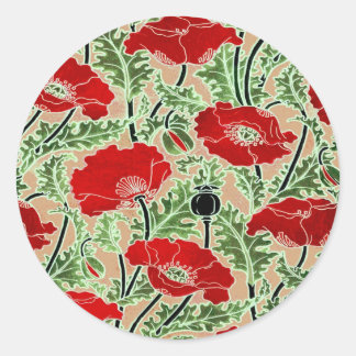 Sticker Rond Red Poppy