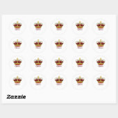 STICKER ROND RED QUEEN CROWN (Feuille)