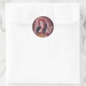 Sticker Rond Red queen imaginaire art par Renee Lavoie (Sac)
