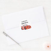 Sticker Rond Red Race Car fête d'anniversaire (Enveloppe)