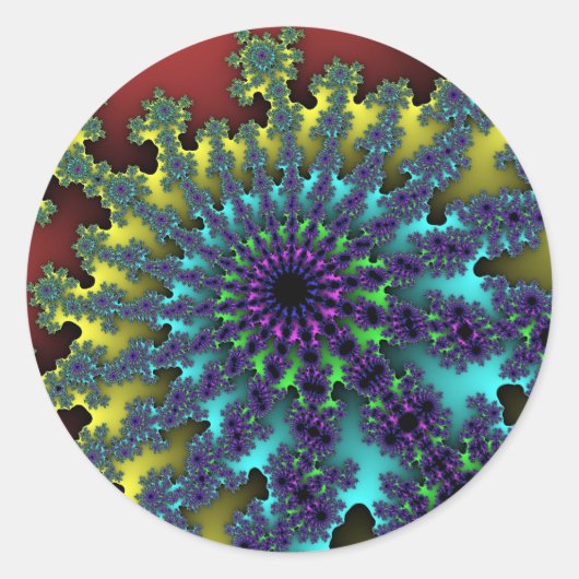 Sticker Rond Red Rainbow Burst (Devant)