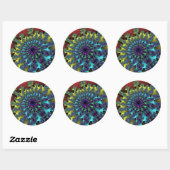 Sticker Rond Red Rainbow Burst (Feuille)