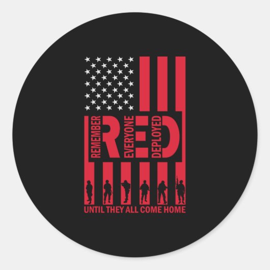 Sticker Rond Red Rappelez-Vous Tous Déployés Jusqu'À Ce Qu'Ils (Devant)