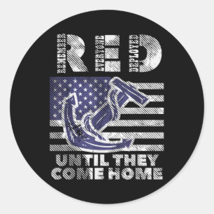 Sticker Rond Red Rappelez-Vous Tous Déployés Jusqu'À Venir Chez