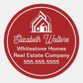 Sticker Rond Red Real Estate Company Customized Realtor (Devant)