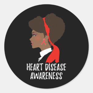 Sticker Rond Red Ribbon Mois Cadeaux Maladie cardiaque national
