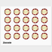 Sticker Rond Red Roses Floral Thème Cosmétique Beauté Spa Perso (Feuille)