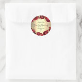 Sticker Rond Red Roses Floral Thème Cosmétique Beauté Spa Perso (Sac)