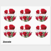 Sticker Rond Red Roses Mariage Merci clients Favoriser les auto (Feuille)