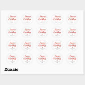 Sticker Rond Red Script Happy Howlidays Pet Christmas (Feuille)