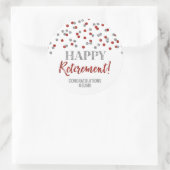 Sticker Rond Red Silver Confetti joyeuse retraite (Sac)
