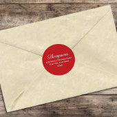 Sticker Rond Red Simple Return Address Label