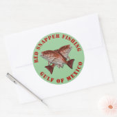 Sticker Rond Red Snapper Pêche Golfe du Mexique (Enveloppe)