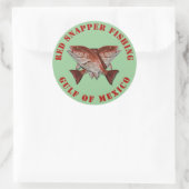 Sticker Rond Red Snapper Pêche Golfe du Mexique (Sac)