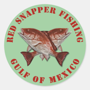 Sticker Rond Red Snapper Pêche Golfe du Mexique