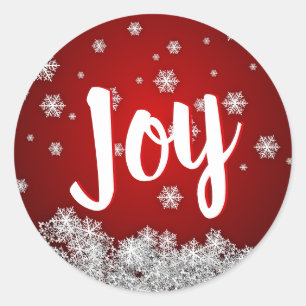 Sticker Rond RED Snowflakes JOIE Noël Noël Noël Noël Noël Noël 