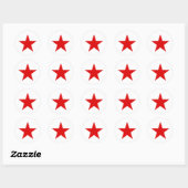 Sticker Rond Red Star (Feuille)