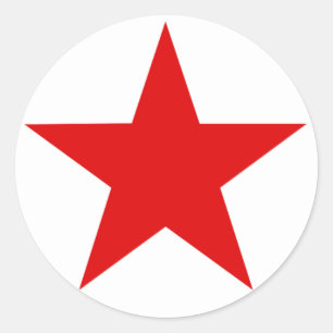 Sticker Rond Red Star