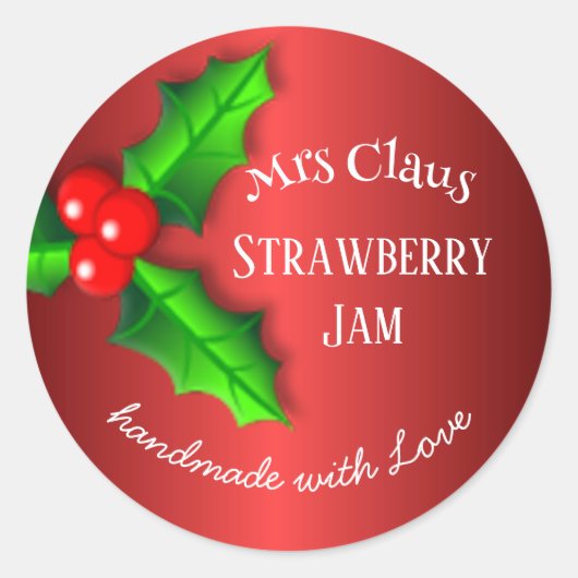 Sticker Rond Red Strawberry jam Christmas label (Devant)