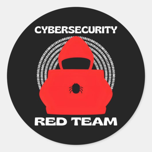 Sticker Rond Red Team Cybersecurity Hacking Ethique Hacker Cybe (Devant)