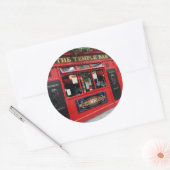 Sticker Rond Red Temple Bar pub à Dublin (Enveloppe)