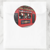 Sticker Rond Red Temple Bar pub à Dublin (Sac)