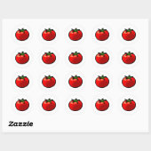 Sticker Rond Red Tomato Whimsical Custom Art (Feuille)