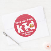 Sticker Rond Red Tree Nut gratuit fille enfant Silhouette Epine (Enveloppe)