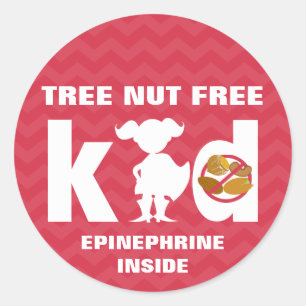 Sticker Rond Red Tree Nut gratuit fille enfant Silhouette Epine