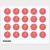 Sticker Rond Red Valentine's Day Heart Chocolate Bakery Modern (Feuille)