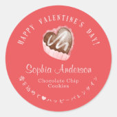 Sticker Rond Red Valentine's Day Heart Chocolate Bakery Modern (Devant)