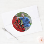 Sticker Rond Red Varsity 2018 Graduation Class avec photo (Enveloppe)