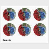 Sticker Rond Red Varsity 2018 Graduation Class avec photo (Feuille)