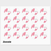 Sticker Rond Red Vines Merci (Feuille)