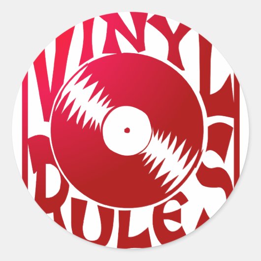 Sticker Rond Red Vinyl Rules, ok ? (Devant)