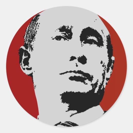 Sticker Rond Red Vladimir Poutine (Devant)