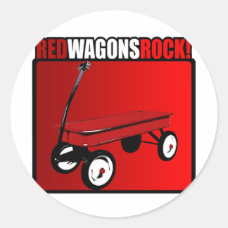 Sticker Rond Red Wagons Rock !