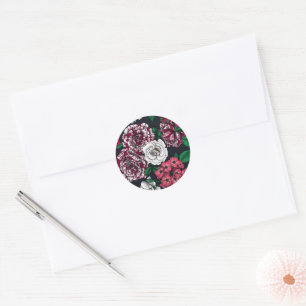 Sticker Rond Red, white and bi-color roses with green leaves