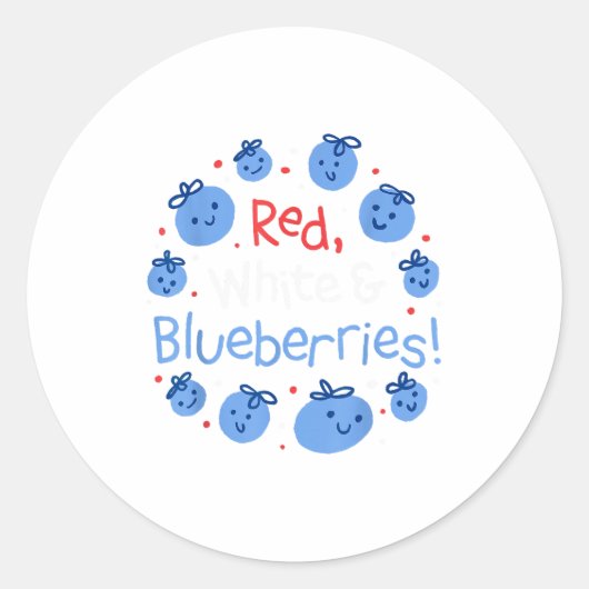 Sticker Rond Red, White And Blueberries Patriot Dom For Men Wom (Devant)