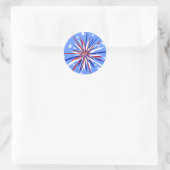 Sticker Rond Red White & Blue Starburst (Sac)