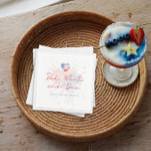 Sticker Rond Red White & Due Baby Shower 